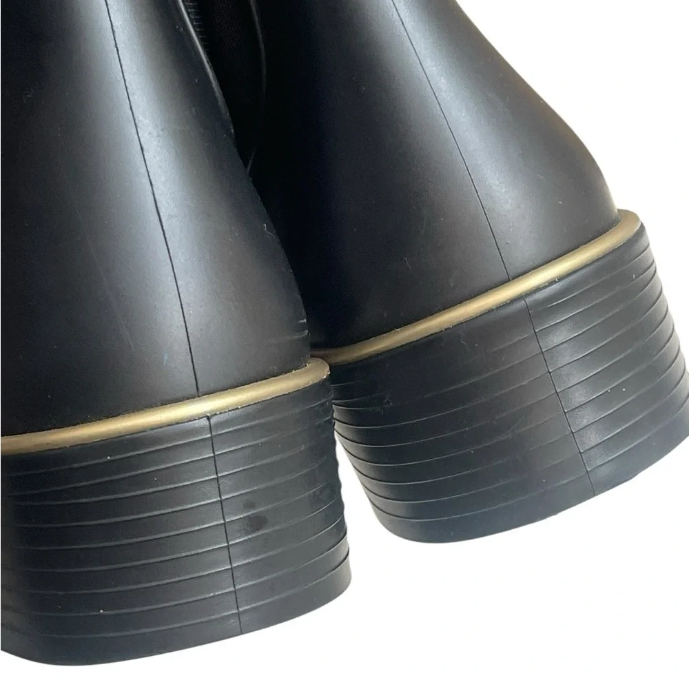 Kate Spade New York Solatice Rain‎ Boots Black Pull On Chelsea Style Size 6 NEW